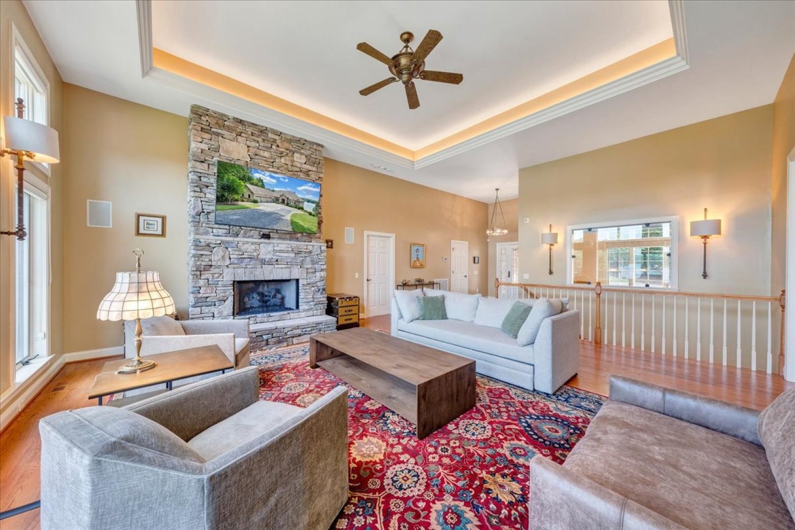 Upper Living Room (Flex Sleeping Area 1): Top Floor Living Room - Queen Sleeper Sofa