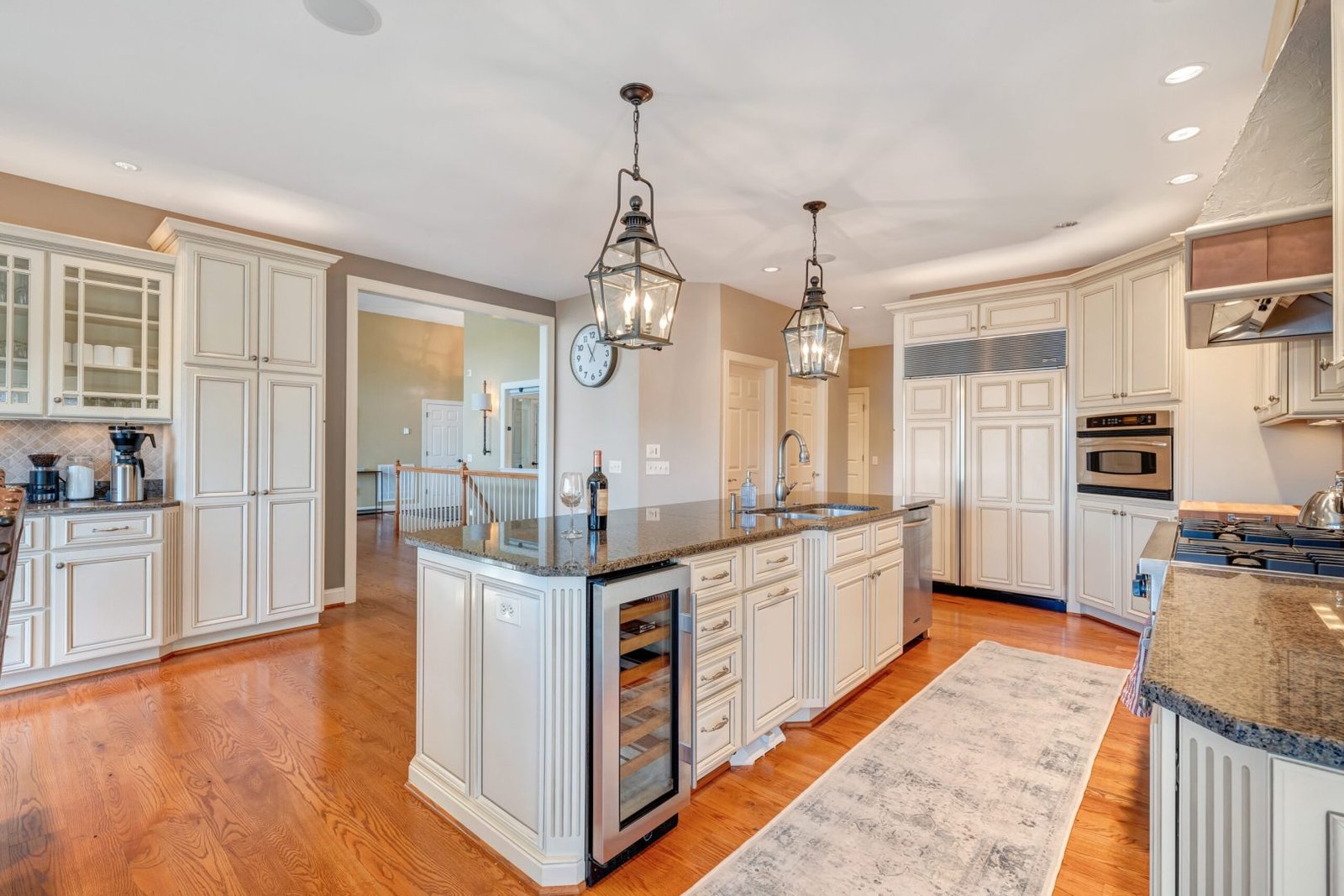 Kitchen Island with Wine Fridge