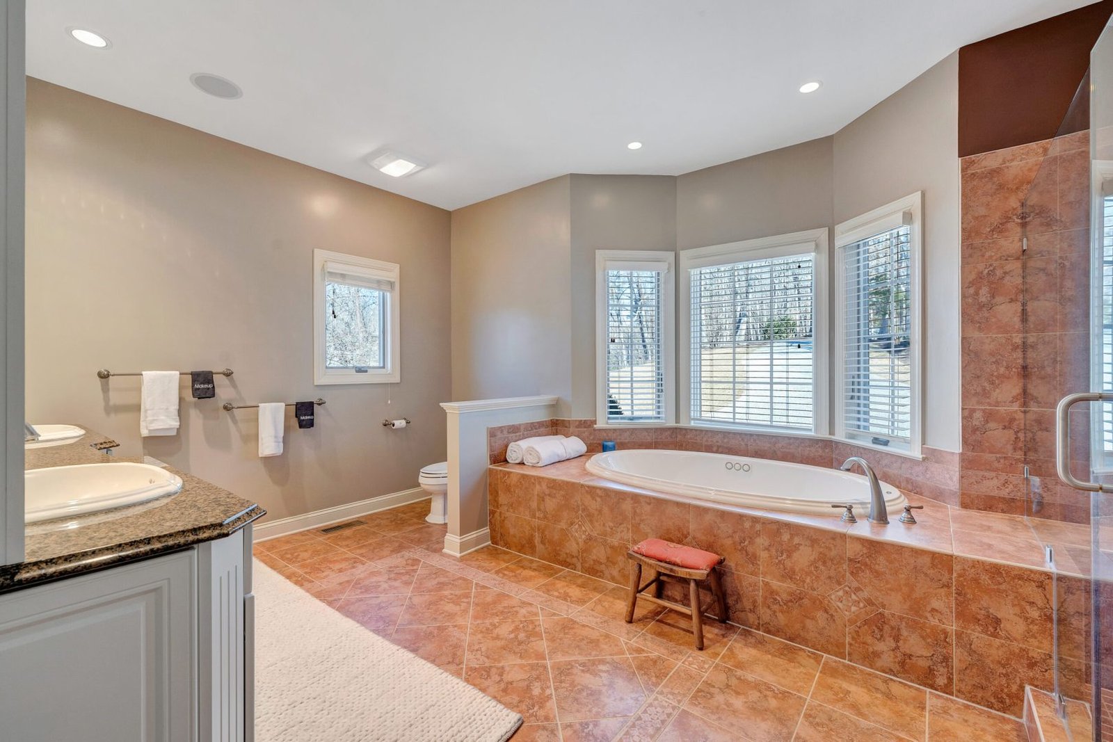 Master Bath with Dual Shower Heads and Jacuzzi Tub