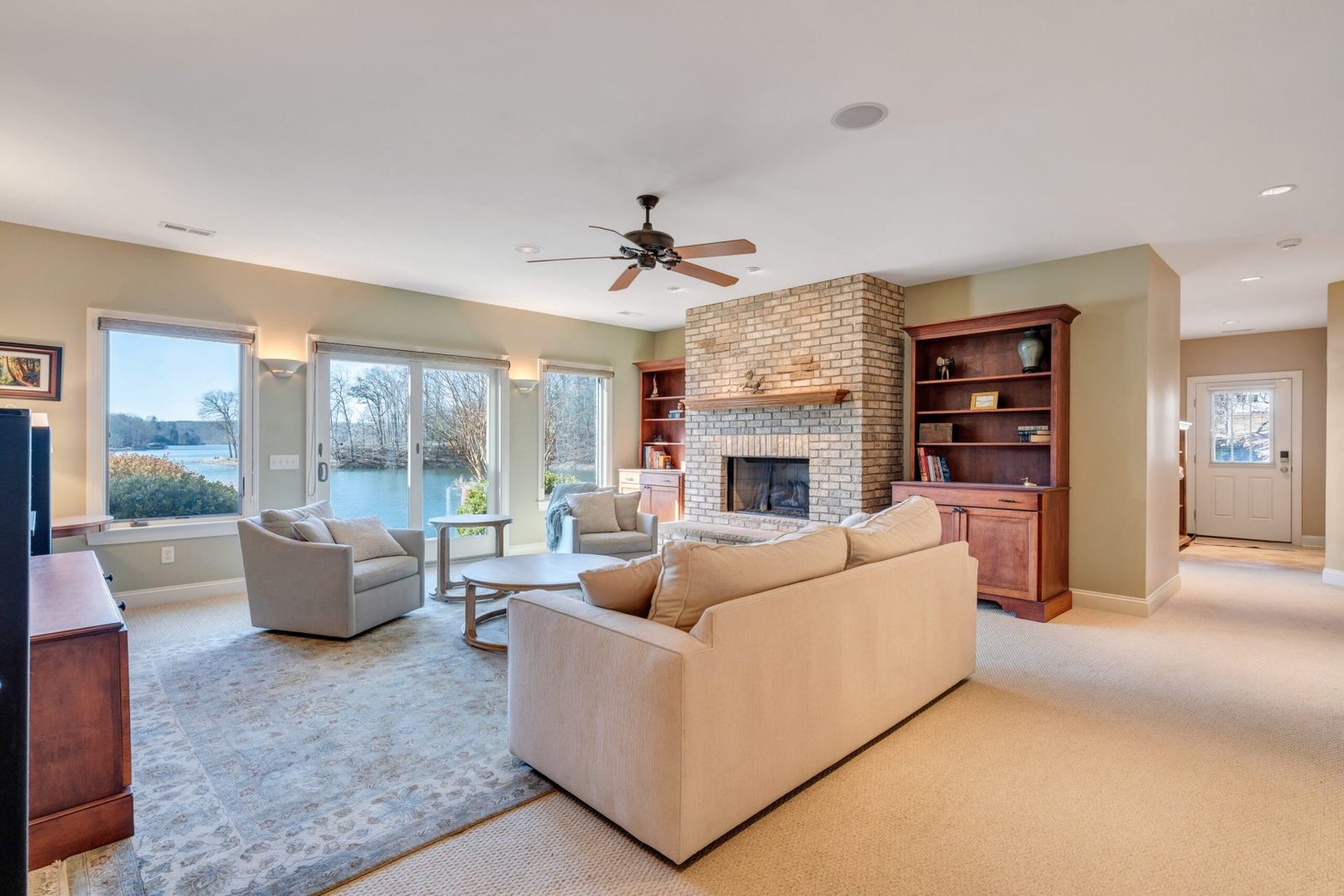 Lower Living Room Facing Fireplace