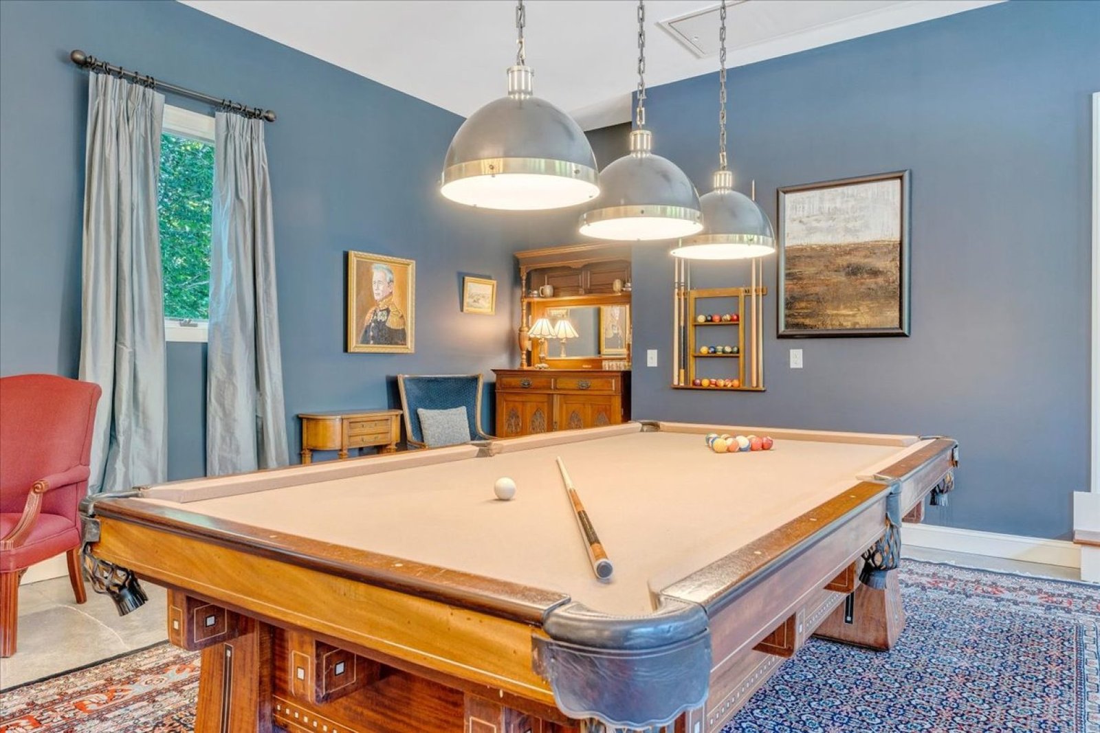 Billiards Room with Game (Chess, Checkers, Roulette) Table