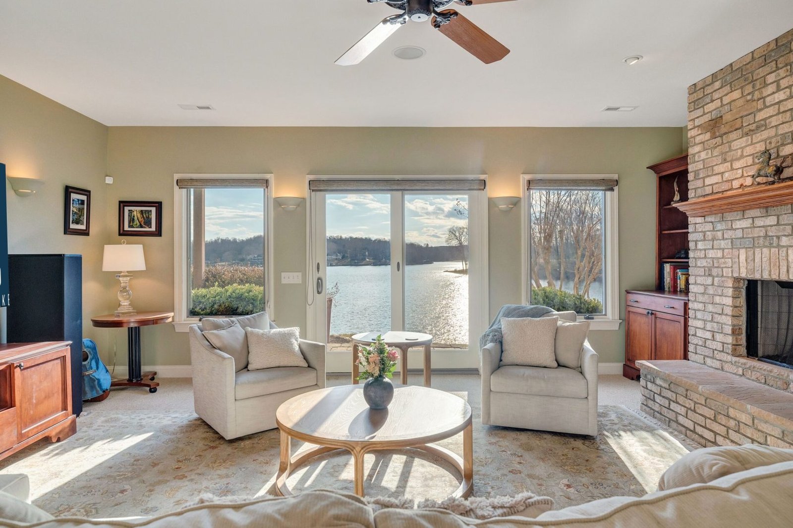 Lower Living Room Facing Lake