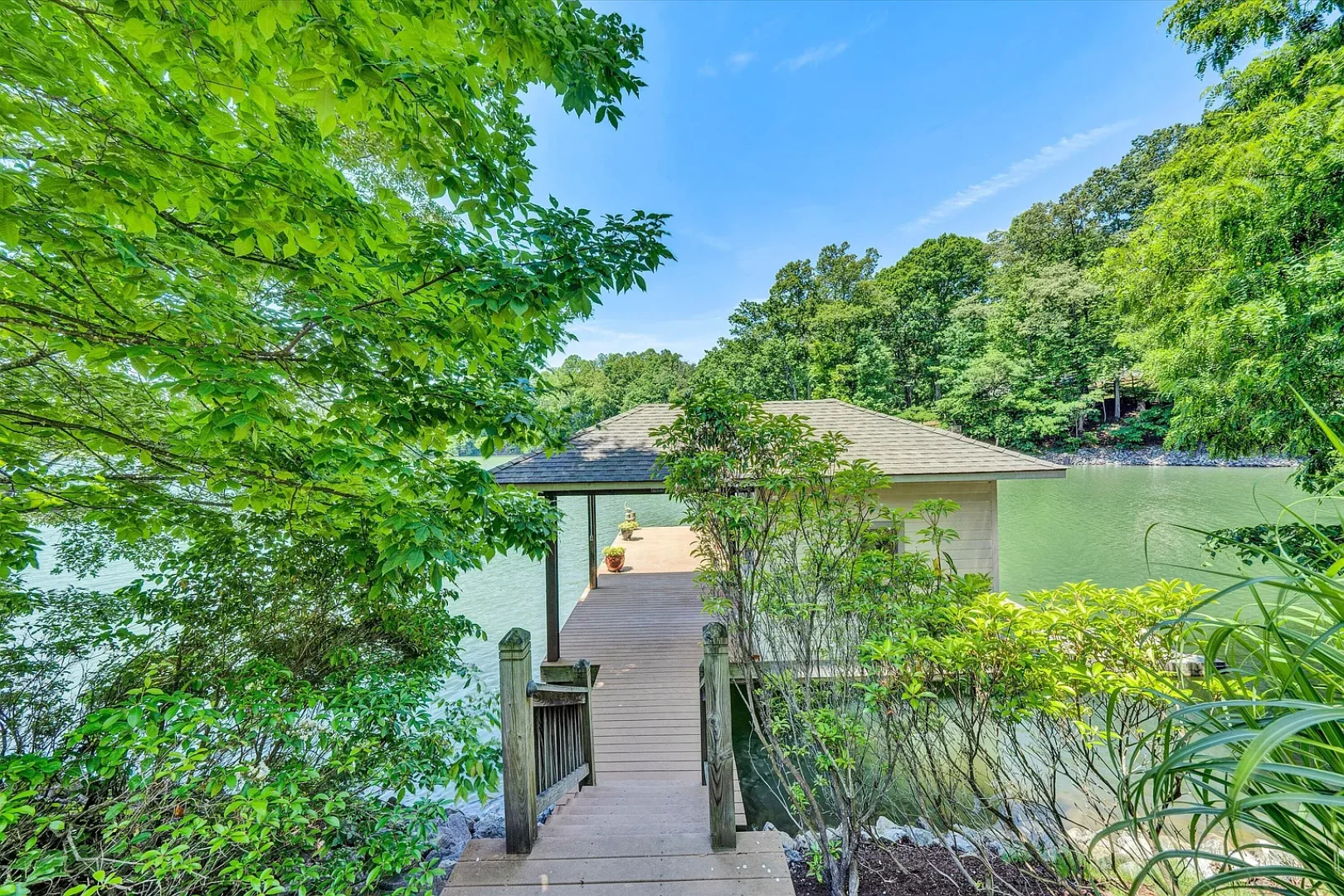 Private Dock with Floating Swim Pad
